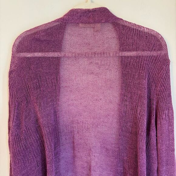 Eileen Fisher Women’s Italian yarn 100% linen open front cardigan sweater 2XL! - Picture 7 of 13